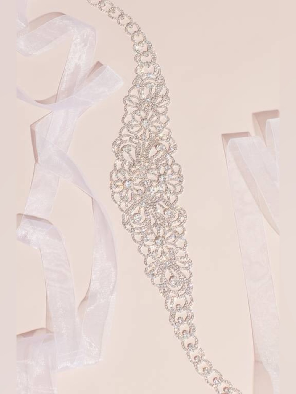 NWT Blooming Crystal Bridal Flower Belt with Accent Crystals